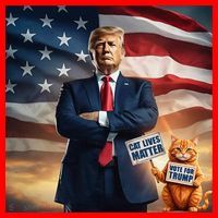 Cat Lives Matter Vote For Trump Usa Flag Funny Election Santa Hat thumb 1