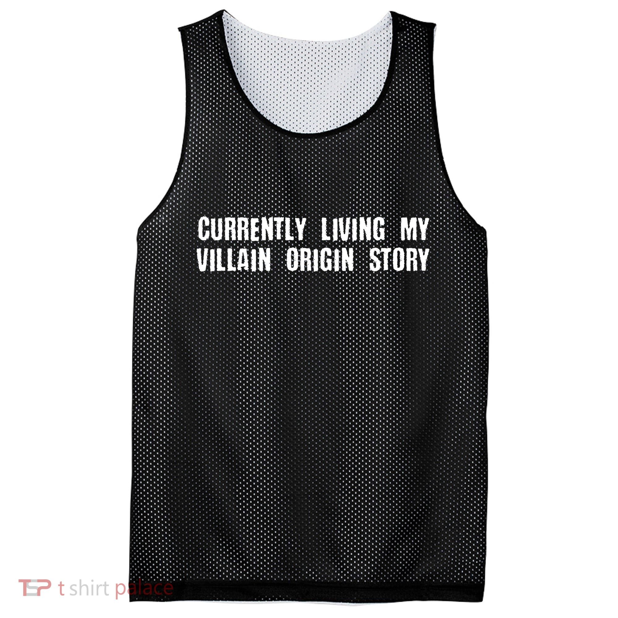 Currently Living My Villian Origin Story Mesh Reversible Basketball Jersey Tank