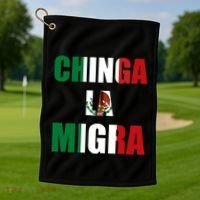 Chinga La Migra Pro Immigration Golf Towel thumb 1