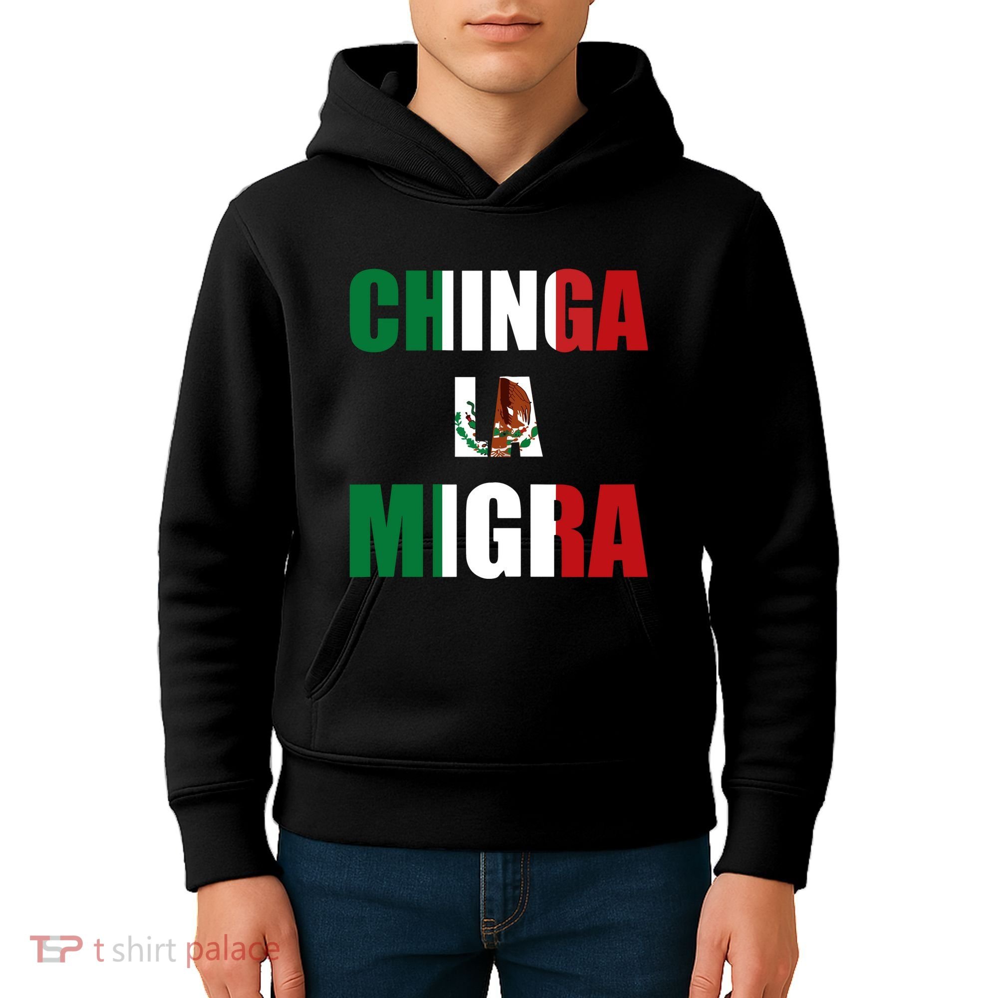 Chinga La Migra Pro Immigration Kids Hoodie