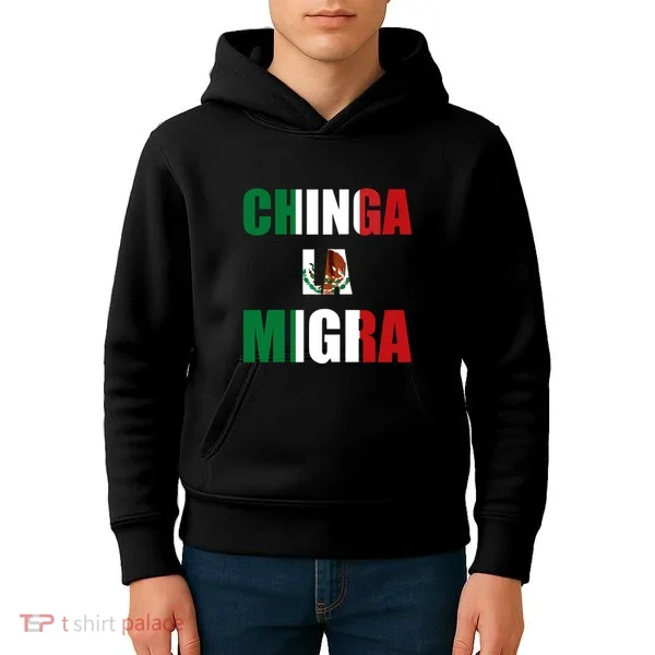 Chinga La Migra Pro Immigration Kids Hoodie