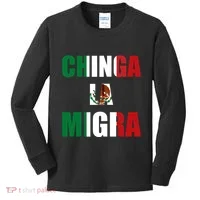 Chinga La Migra Pro Immigration Kids Long Sleeve Shirt thumb 0