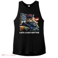 Cats Lives Matter Funny Trump 2024 Cat Maga Gift Ladies PosiCharge Tri-Blend Wicking Tank thumb 0
