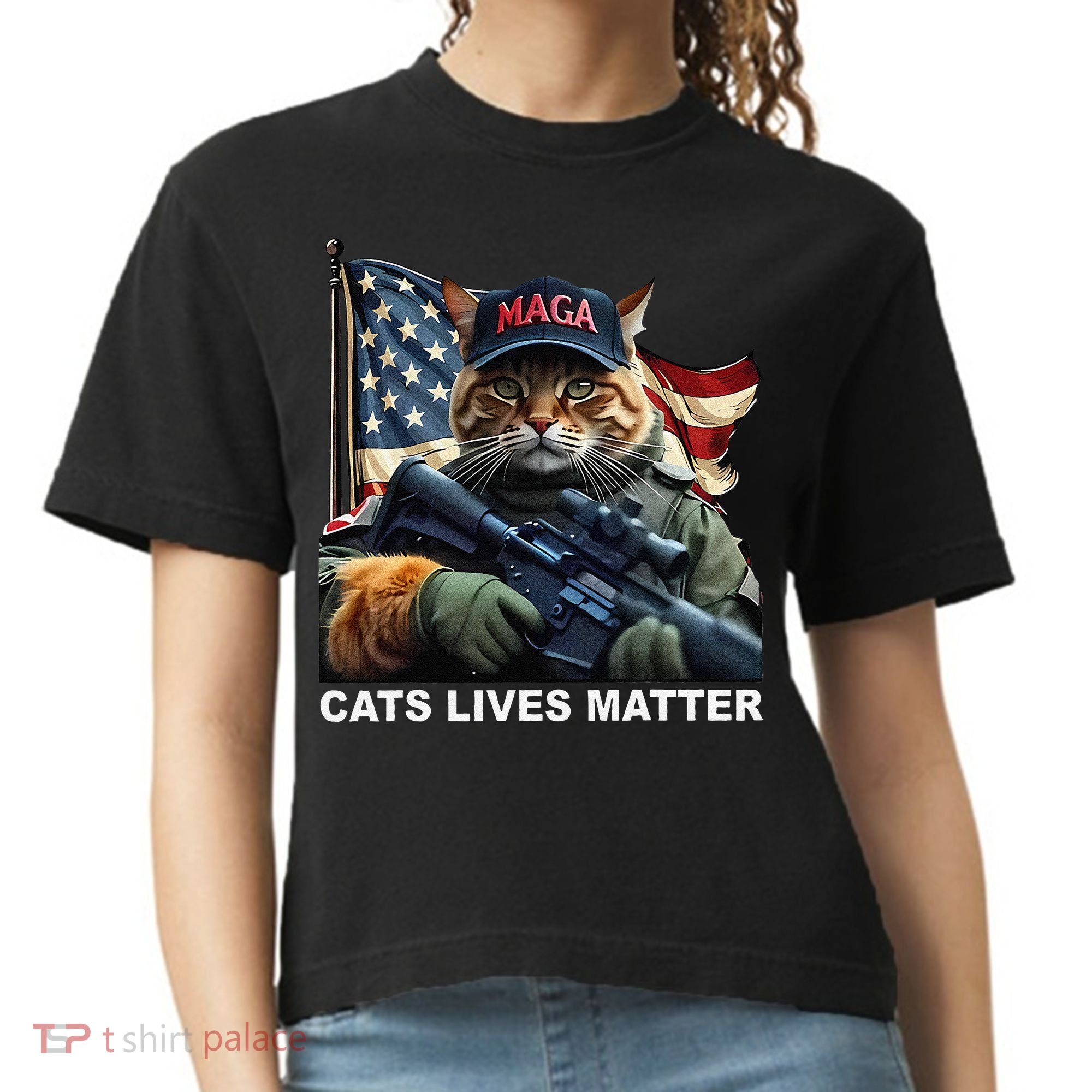Cats Lives Matter Funny Trump 2024 Cat Maga Gift Comfort Colors Boxy T-Shirt