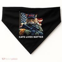 Cats Lives Matter Funny Trump 2024 Cat Maga Gift USA-Made Doggie Bandana thumb 0