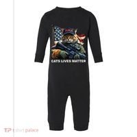 Cats Lives Matter Funny Trump 2024 Cat Maga Gift Infant Fleece One Piece thumb 0