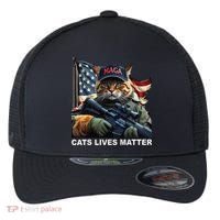 Cats Lives Matter Funny Trump 2024 Cat Maga Gift Flexfit Unipanel Trucker Cap thumb 0