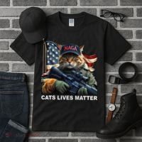 Cats Lives Matter Funny Trump 2024 Cat Maga Gift Tall T-Shirt thumb 3