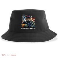 Cats Lives Matter Funny Trump 2024 Cat Maga Gift Sustainable Bucket Hat thumb 0