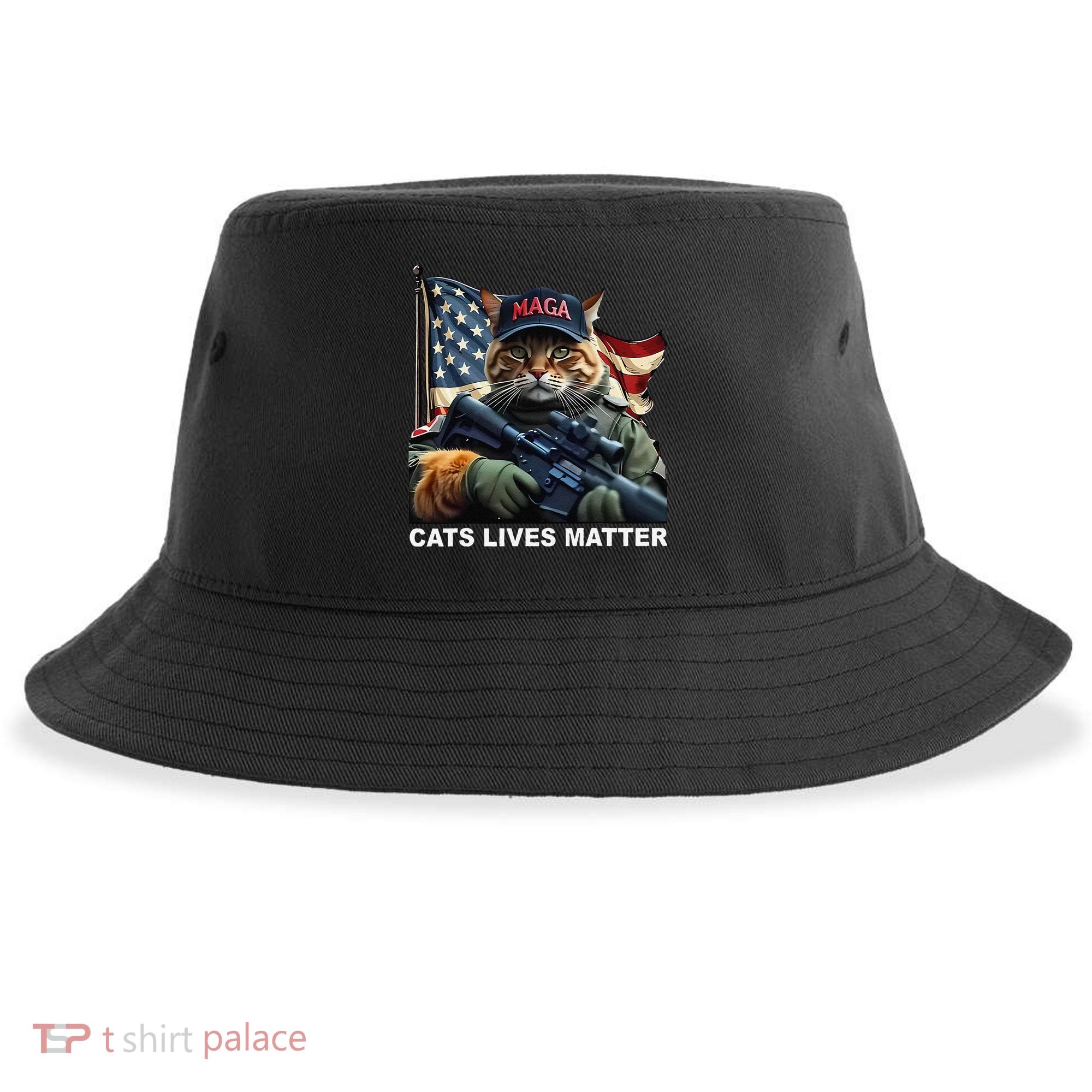 Cats Lives Matter Funny Trump 2024 Cat Maga Gift Sustainable Bucket Hat