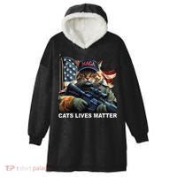Cats Lives Matter Funny Trump 2024 Cat Maga Gift Hooded Wearable Blanket thumb 0