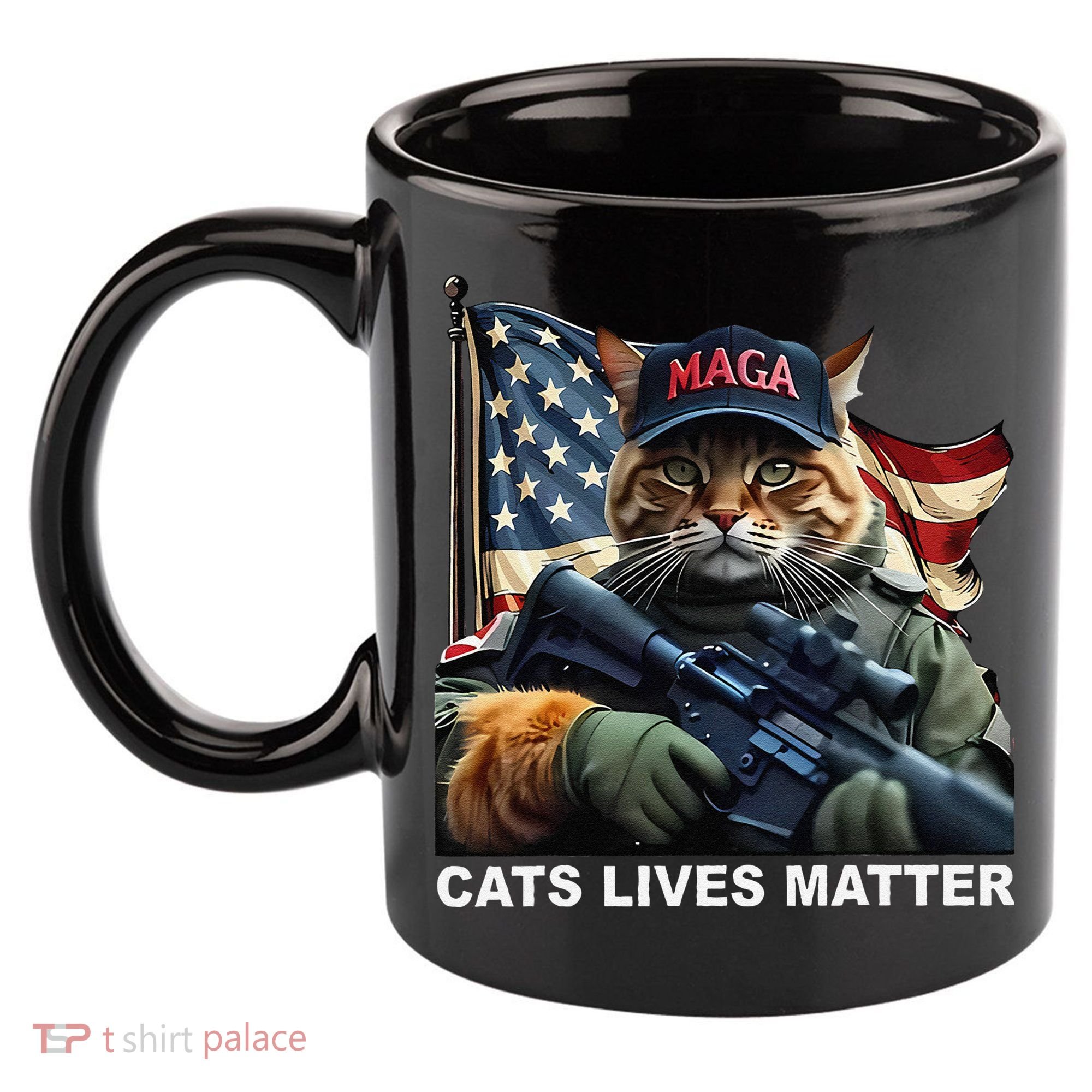 Cats Lives Matter Funny Trump 2024 Cat Maga Gift 11oz C Handle Ceramic Mug