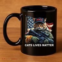 Cats Lives Matter Funny Trump 2024 Cat Maga Gift 11oz C Handle Ceramic Mug thumb 4