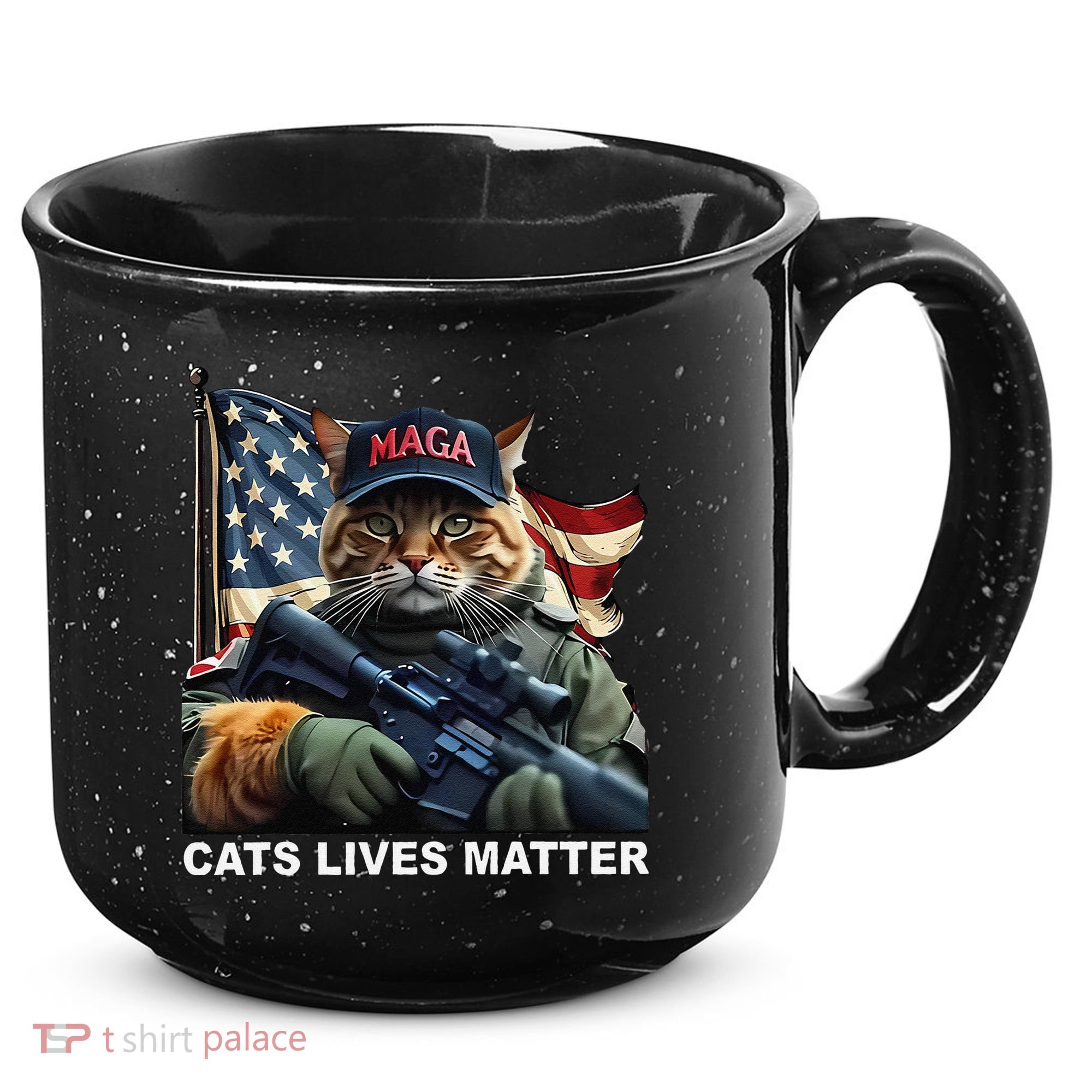Cats Lives Matter Funny Trump 2024 Cat Maga Gift 15oz Campfire Ceramic Mug