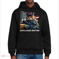 Cats Lives Matter Funny Trump 2024 Cat Maga Gift District V.I.T. Heavyweight Hoodie thumb 0