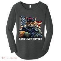 Cats Lives Matter Funny Trump 2024 Cat Maga Gift Women's Perfect Tri Tunic Long Sleeve Shirt thumb 0