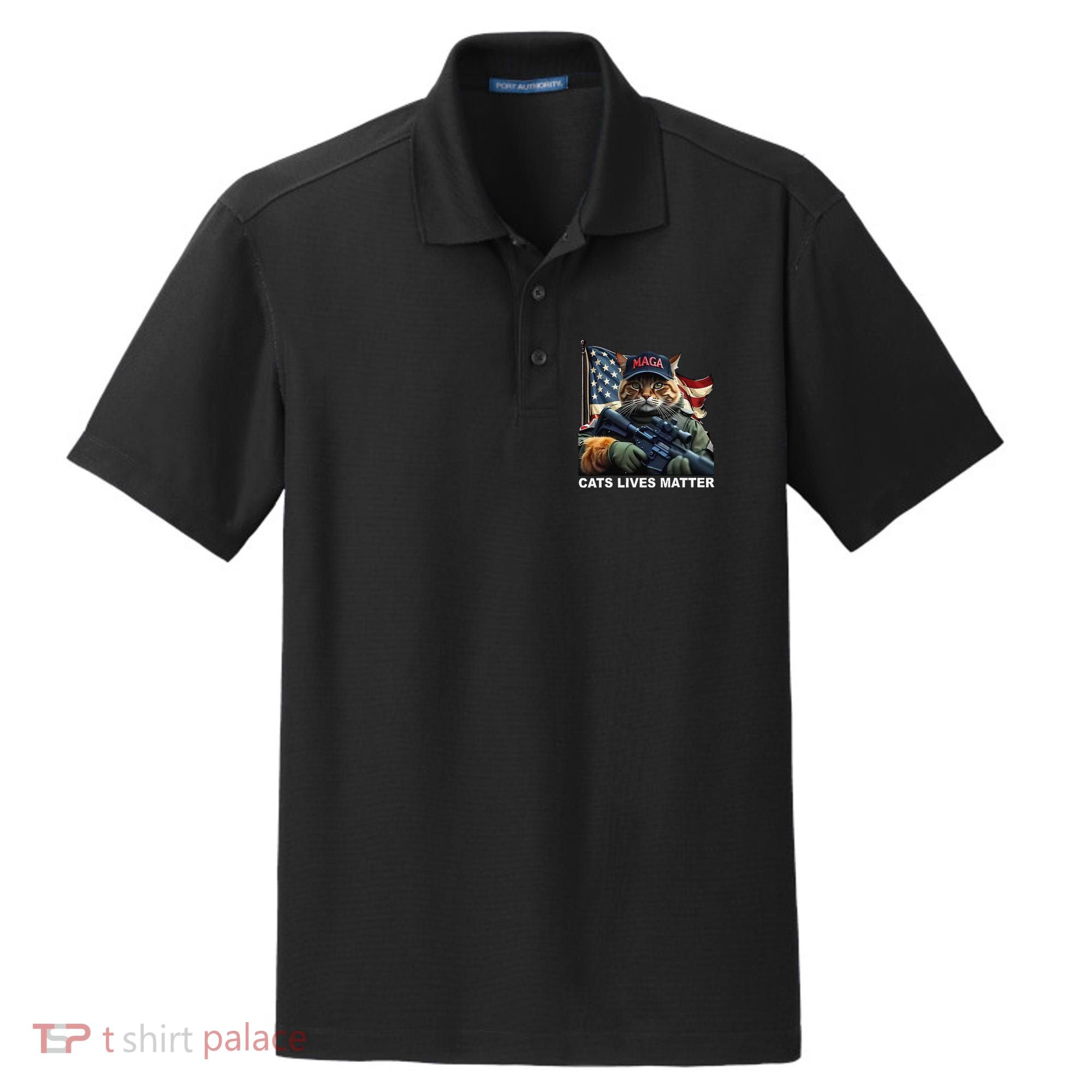 Cats Lives Matter Funny Trump 2024 Cat Maga Gift Dry Zone Grid Polo