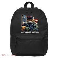 Cats Lives Matter Funny Trump 2024 Cat Maga Gift 16 in Basic Backpack thumb 0