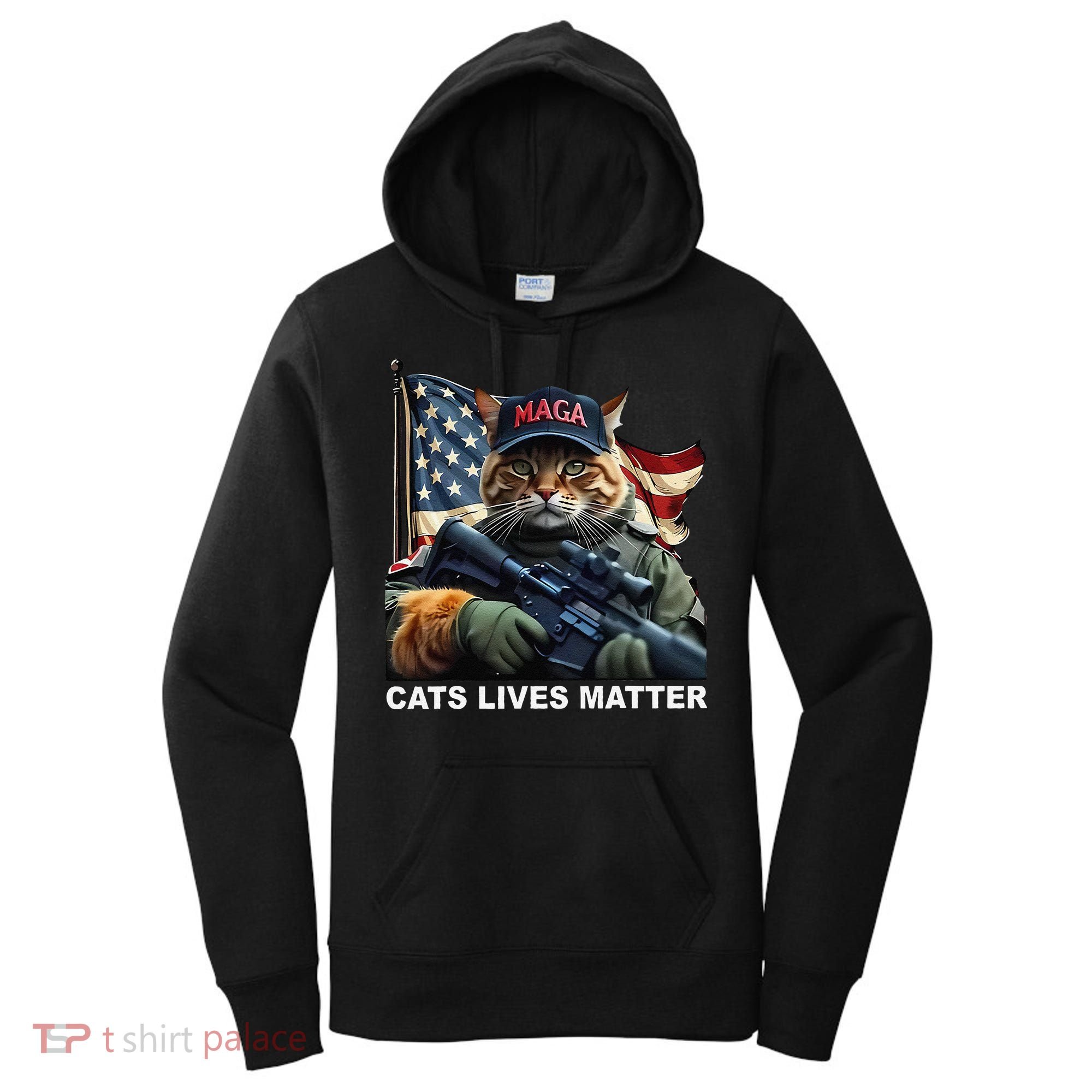 Cats Lives Matter Funny Trump 2024 Cat Maga Gift Women's Hoodie