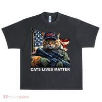Cats Lives Matter Funny Trump 2024 Cat Maga Gift Urban Oversized Heavyweight T-Shirt thumb 0