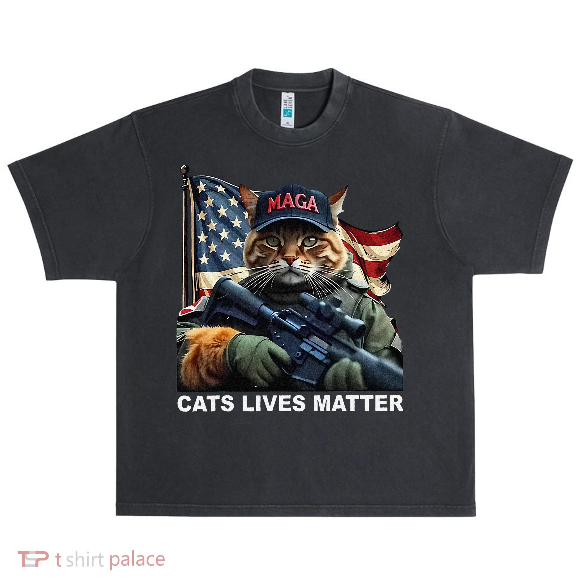 Cats Lives Matter Funny Trump 2024 Cat Maga Gift Urban Oversized Heavyweight T-Shirt