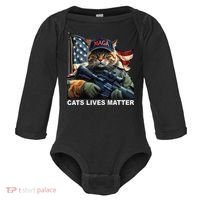 Cats Lives Matter Funny Trump 2024 Cat Maga Gift Baby Long Sleeve Bodysuit thumb 0