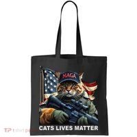 Cats Lives Matter Funny Trump 2024 Cat Maga Gift Tote Bag thumb 0