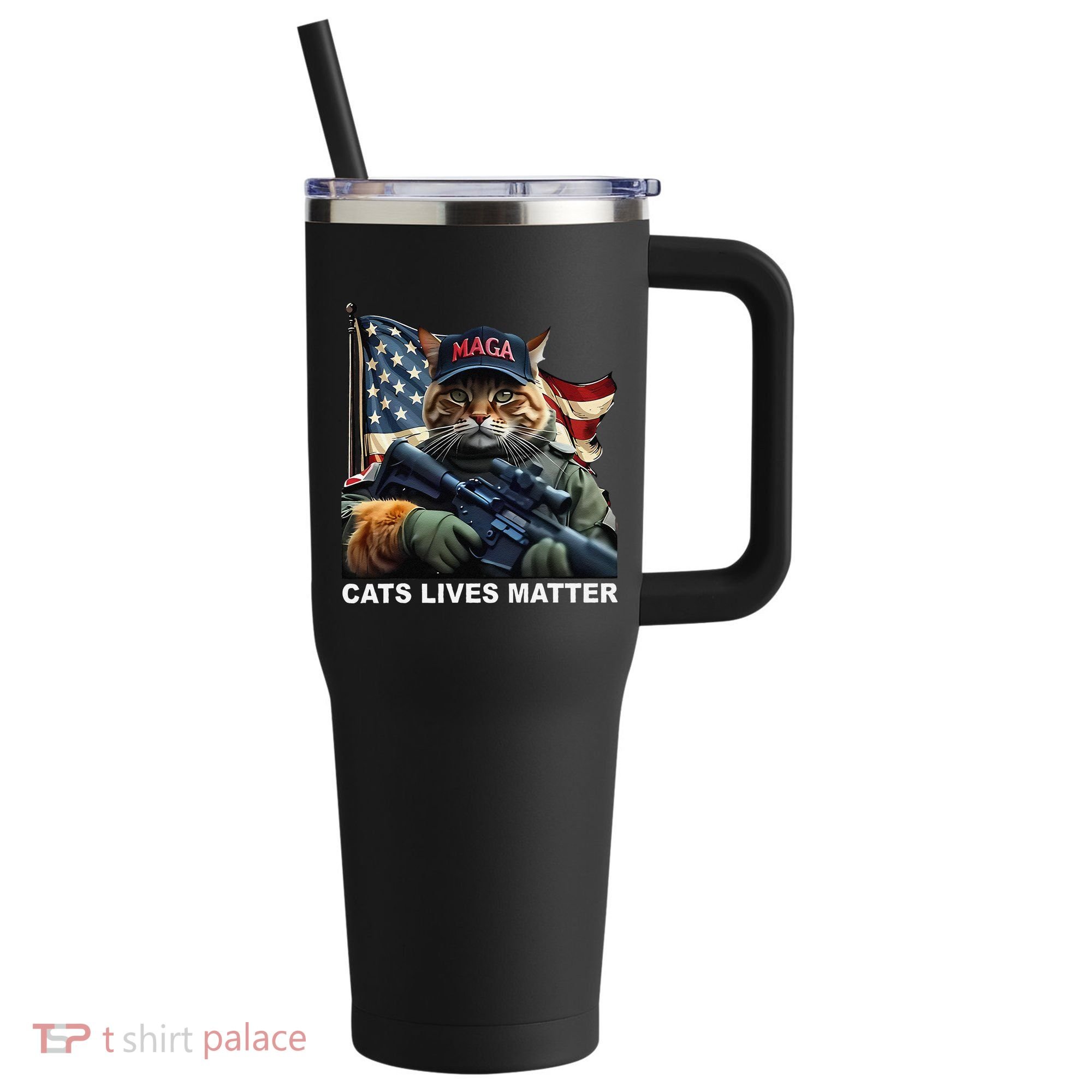 Cats Lives Matter Funny Trump 2024 Cat Maga Gift 40oz Vacuum Insulated Stainless Steel Travel Tumbler