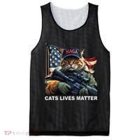 Cats Lives Matter Funny Trump 2024 Cat Maga Gift Mesh Reversible Basketball Jersey Tank thumb 0