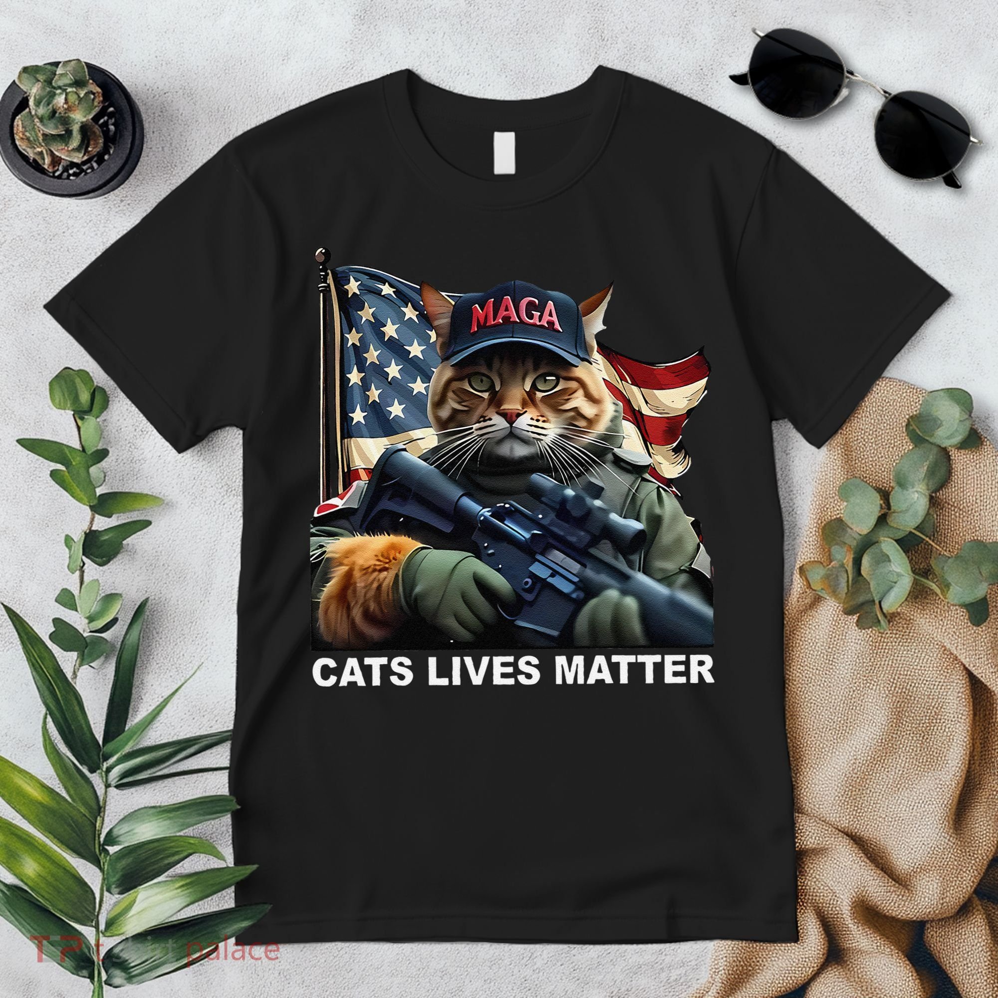 Cats Lives Matter Funny Trump 2024 Cat Maga Gift Premium T-Shirt