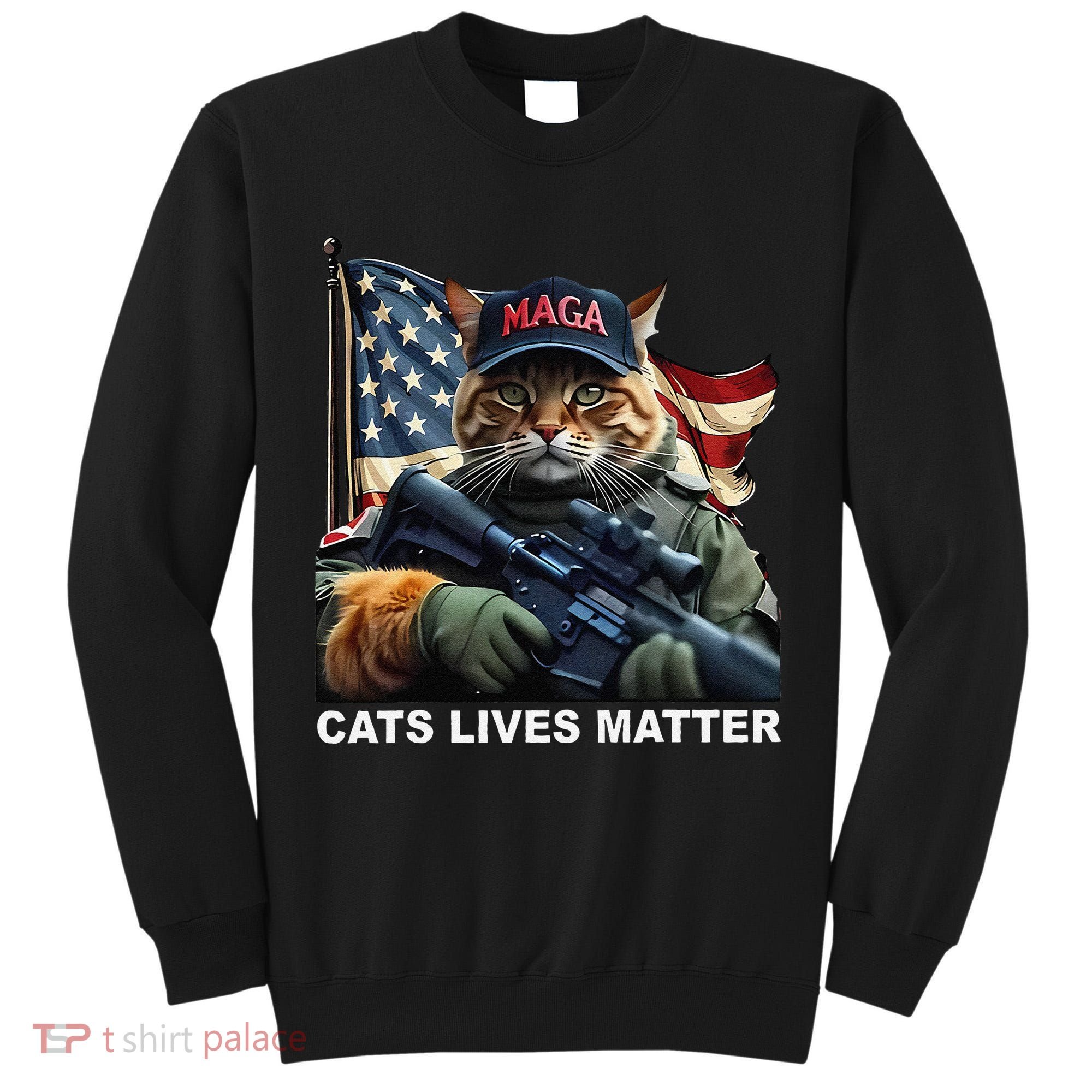 Cats Lives Matter Funny Trump 2024 Cat Maga Gift Tall Sweatshirt