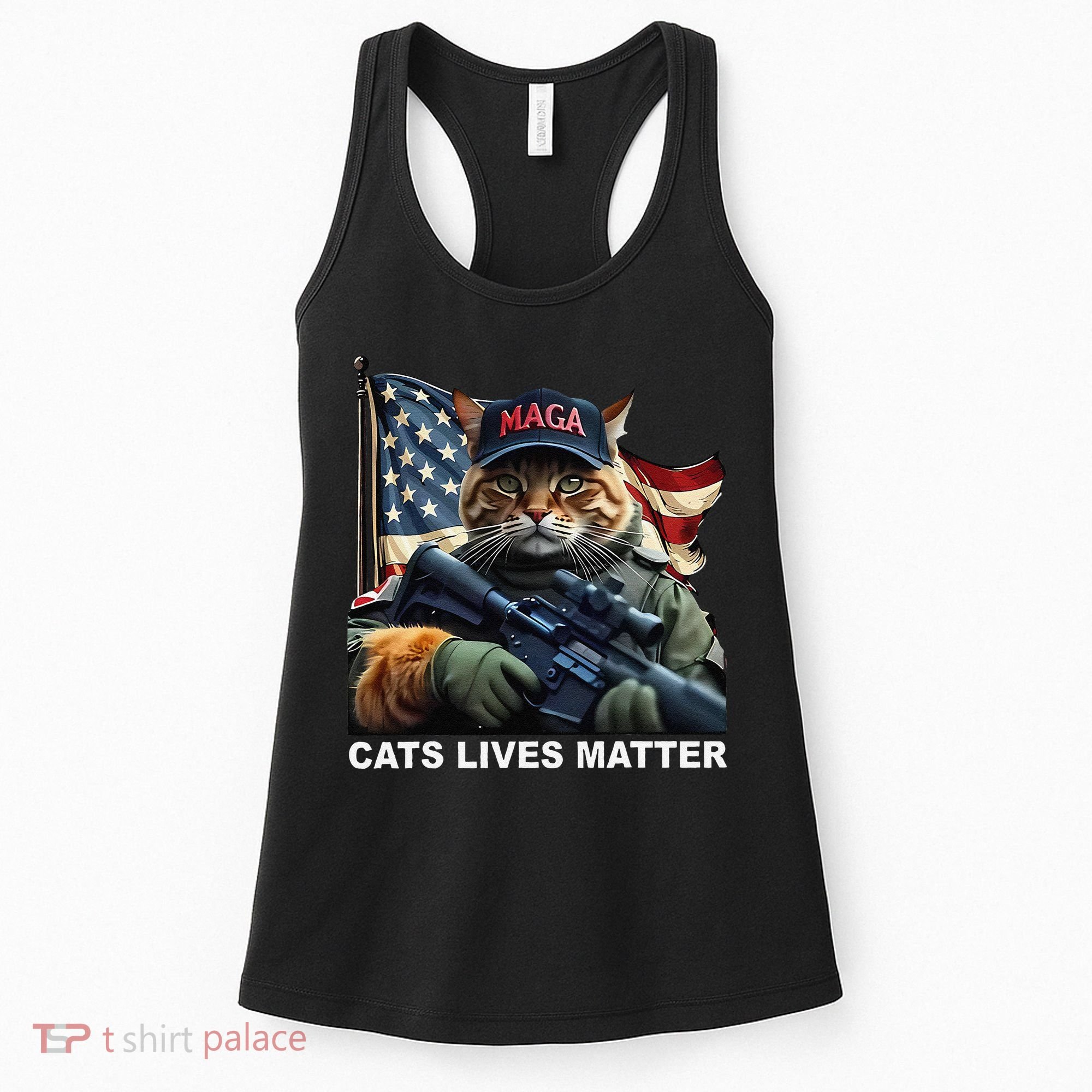 Cats Lives Matter Funny Trump 2024 Cat Maga Gift Women's Tank Top