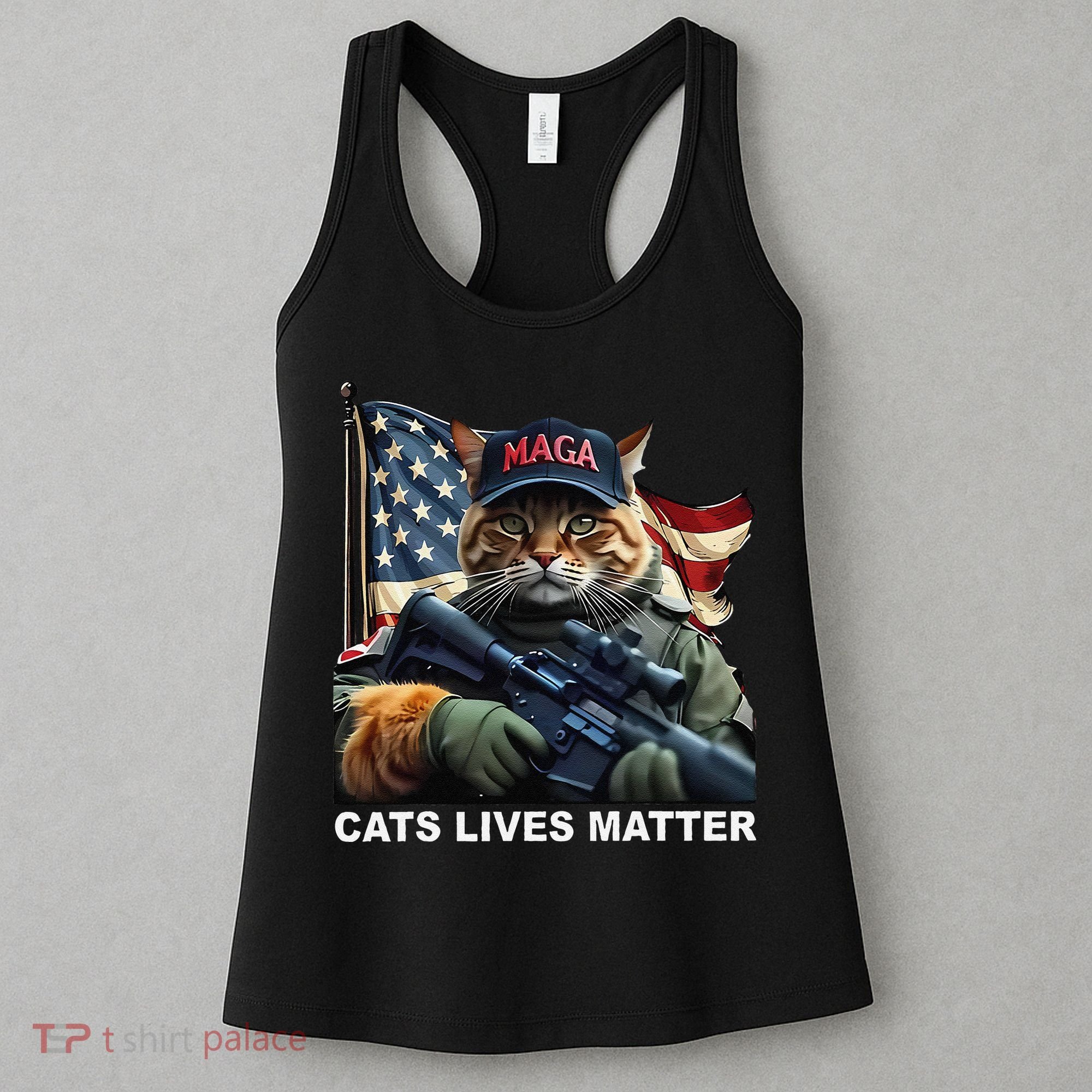 Cats Lives Matter Funny Trump 2024 Cat Maga Gift Women's Tank Top