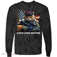 Cats Lives Matter Funny Trump 2024 Cat Maga Gift Tie-Dye Long Sleeve Shirt thumb 0