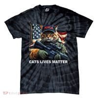 Cats Lives Matter Funny Trump 2024 Cat Maga Gift Tie-Dye T-Shirt thumb 0