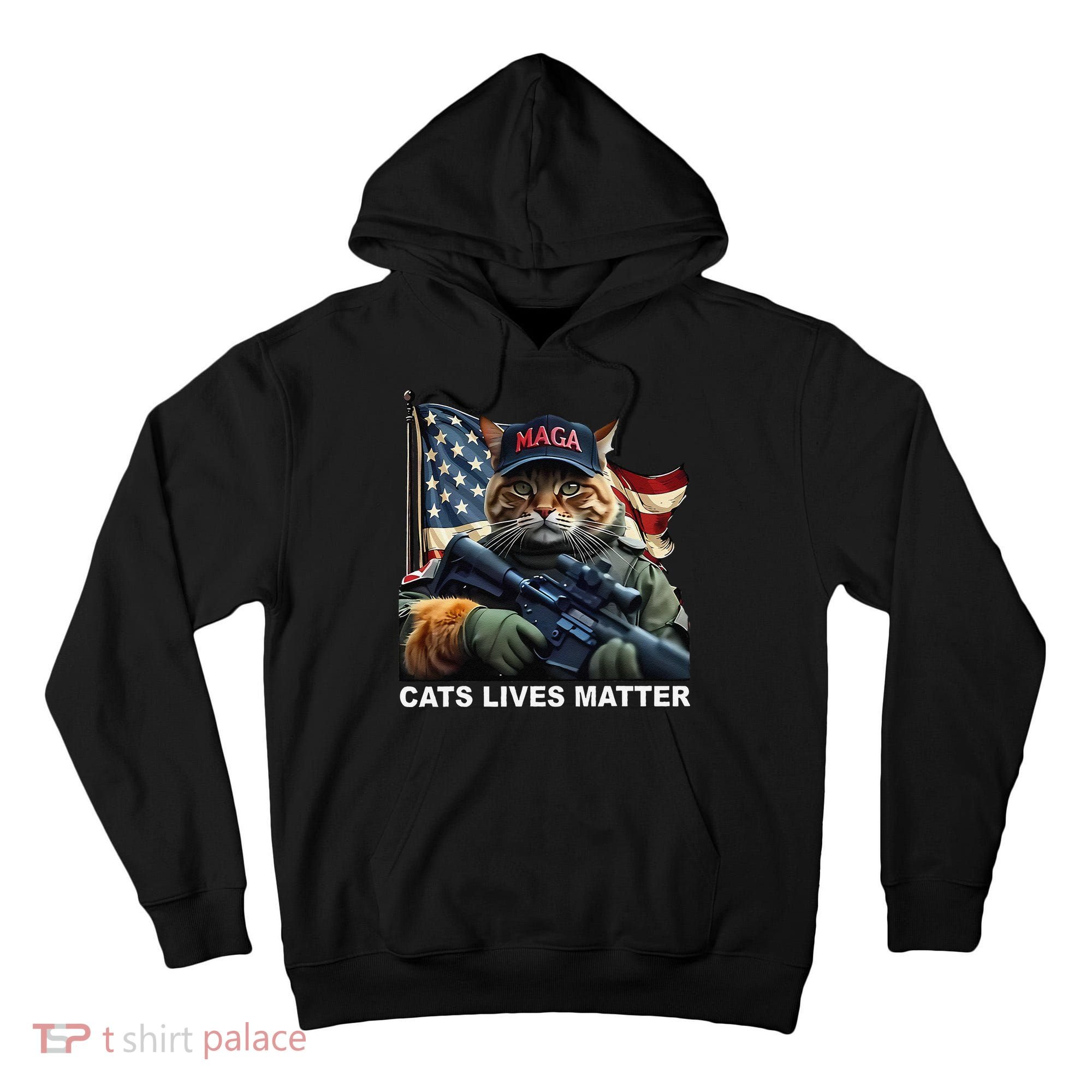 Cats Lives Matter Funny Trump 2024 Cat Maga Gift Tall Hoodie