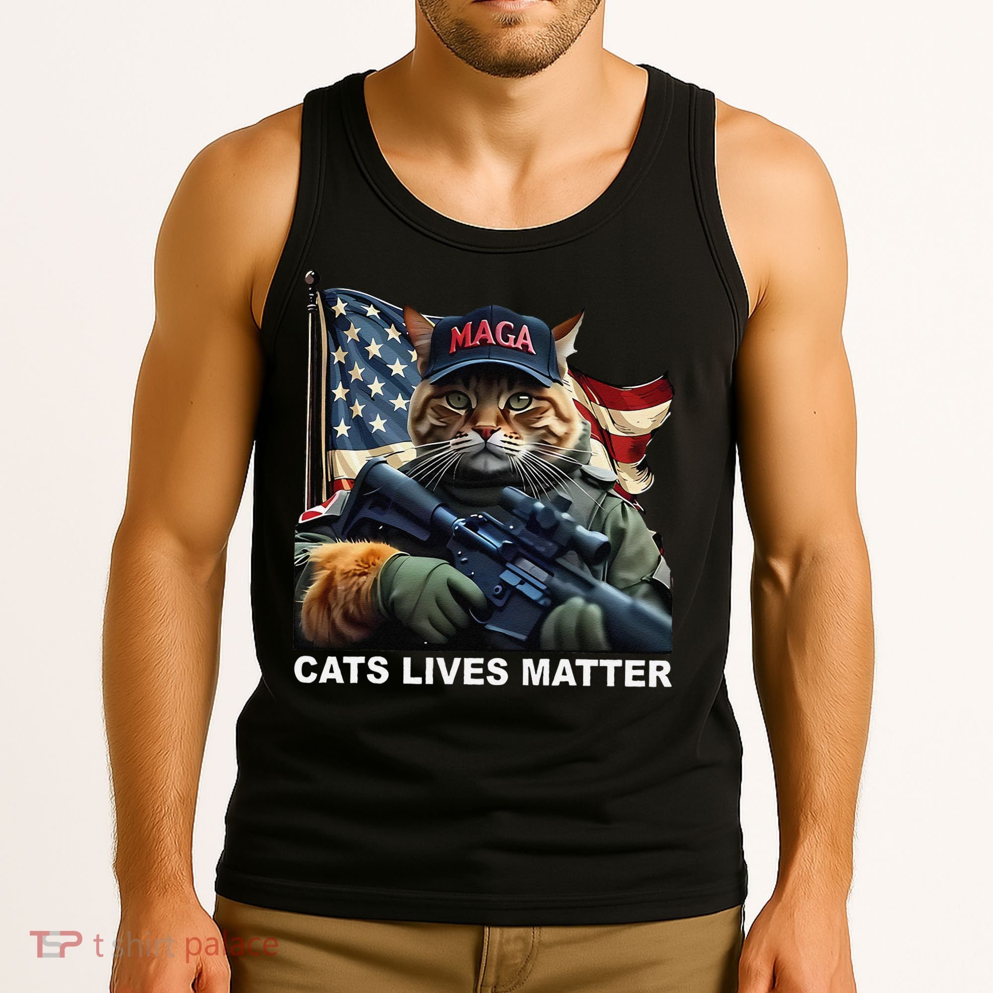 Cats Lives Matter Funny Trump 2024 Cat Maga Gift Tank Top