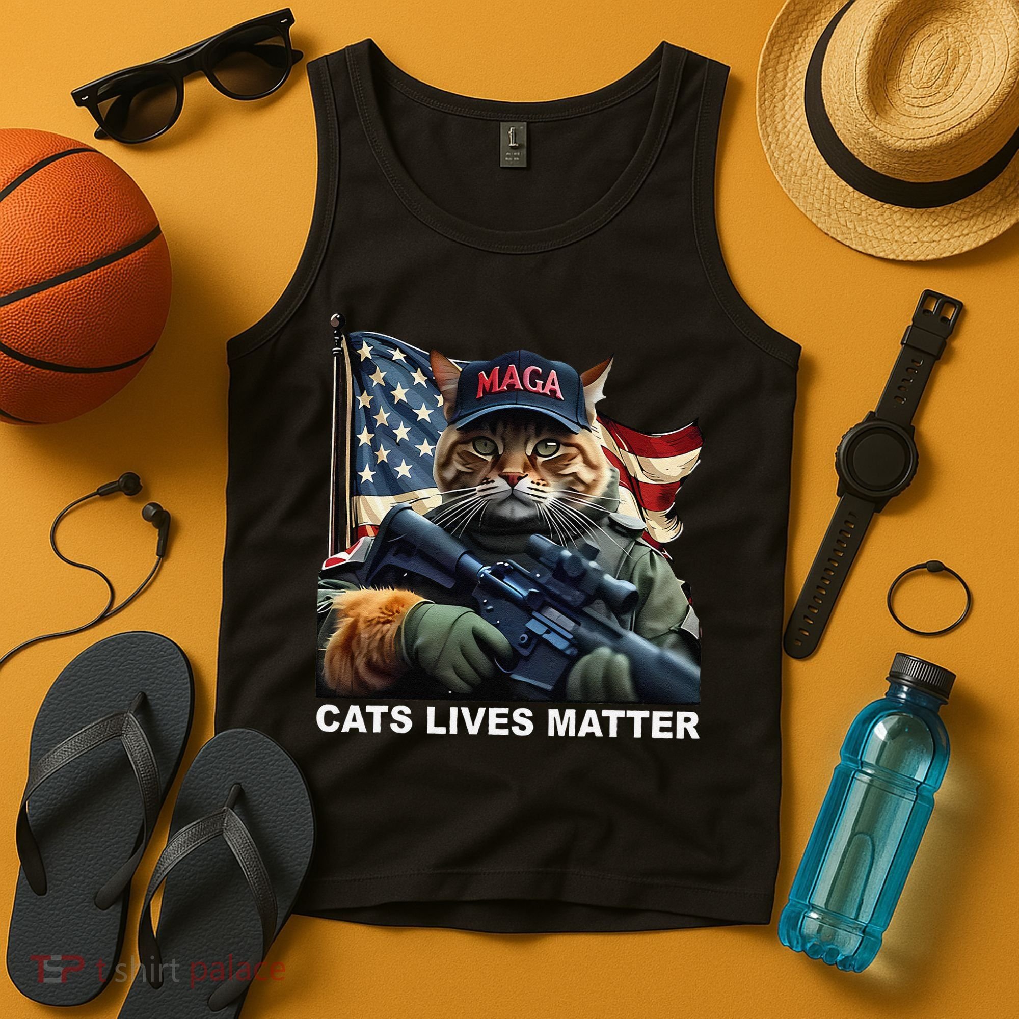 Cats Lives Matter Funny Trump 2024 Cat Maga Gift Tank Top