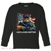 Cats Lives Matter Funny Trump 2024 Cat Maga Gift Toddler Long Sleeve Shirt thumb 0