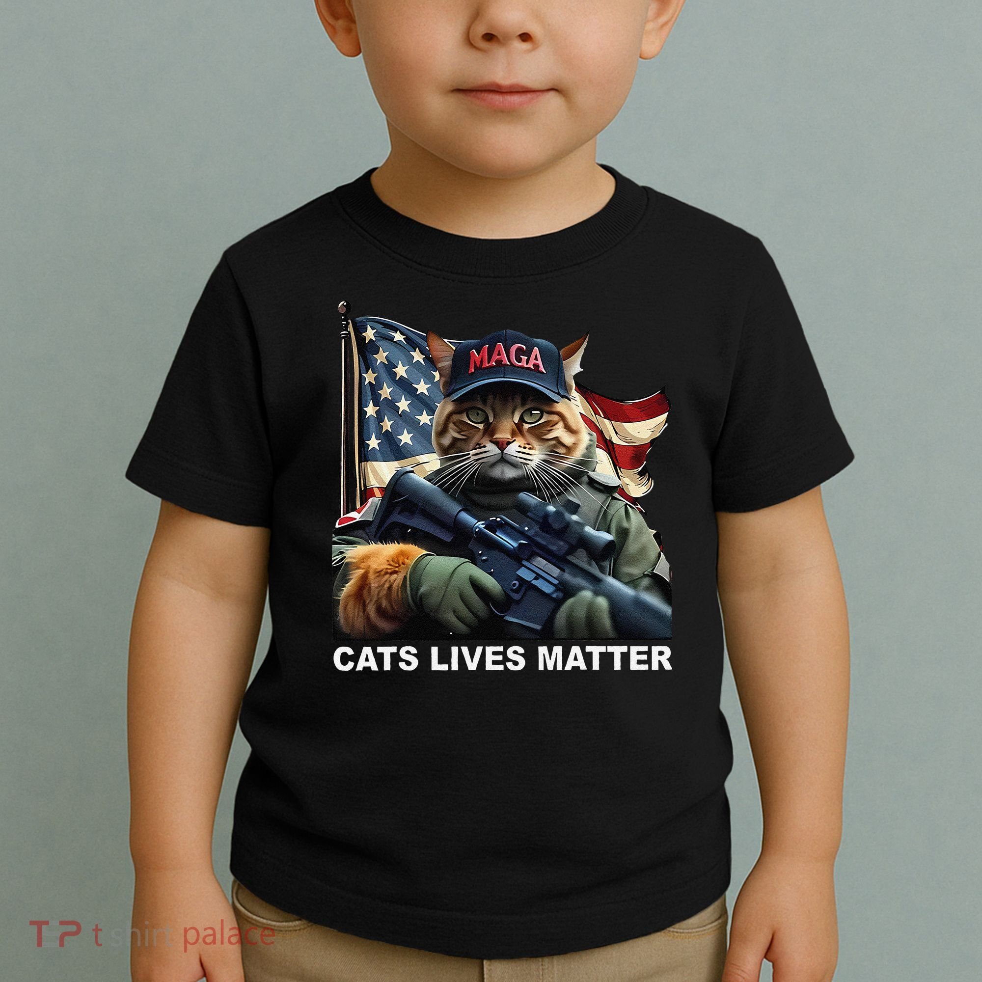 Cats Lives Matter Funny Trump 2024 Cat Maga Gift Toddler T-Shirt