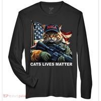 Cats Lives Matter Funny Trump 2024 Cat Maga Gift Zone Performance Long-Sleeve T-Shirt thumb 0