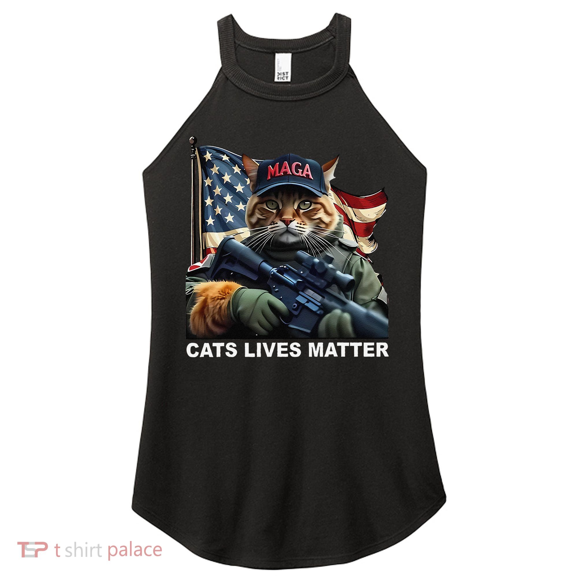 Cats Lives Matter Funny Trump 2024 Cat Maga Gift Women's Perfect Tri Rocker Tank