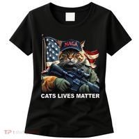 Cats Lives Matter Funny Trump 2024 Cat Maga Gift Women's T-Shirt thumb 0