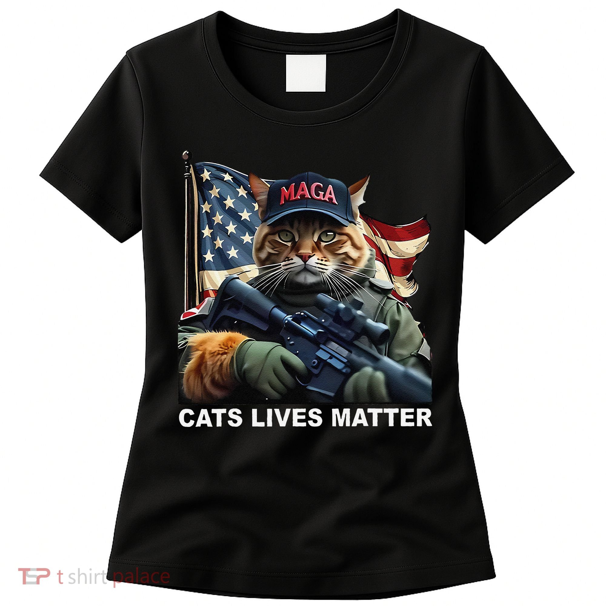 Cats Lives Matter Funny Trump 2024 Cat Maga Gift Women's T-Shirt
