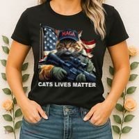 Cats Lives Matter Funny Trump 2024 Cat Maga Gift Women's T-Shirt thumb 2