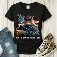 Cats Lives Matter Funny Trump 2024 Cat Maga Gift Women's T-Shirt thumb 3