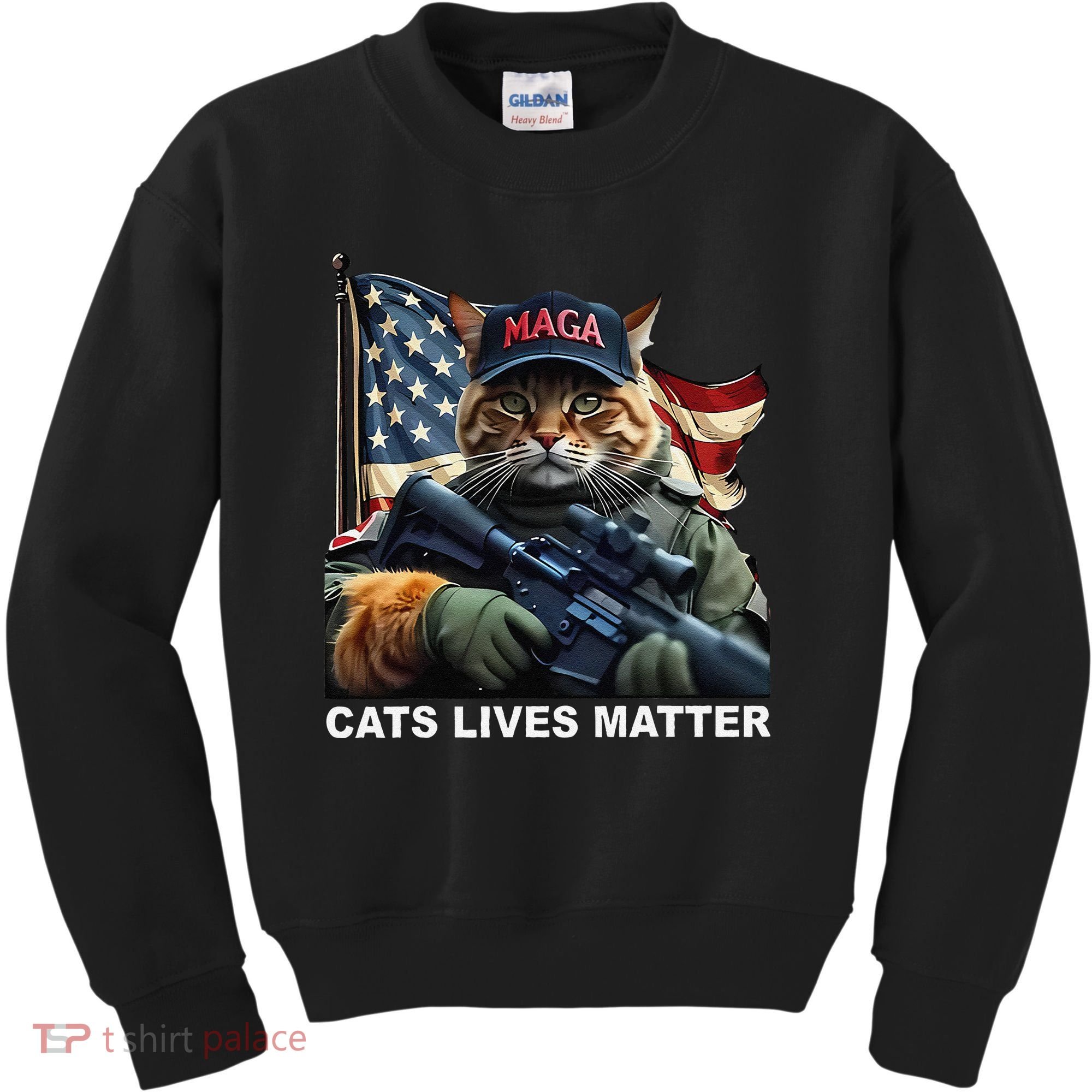 Cats Lives Matter Funny Trump 2024 Cat Maga Gift Kids Sweatshirt
