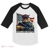 Cats Lives Matter Funny Trump 2024 Cat Maga Gift Kids Colorblock Raglan Jersey thumb 0