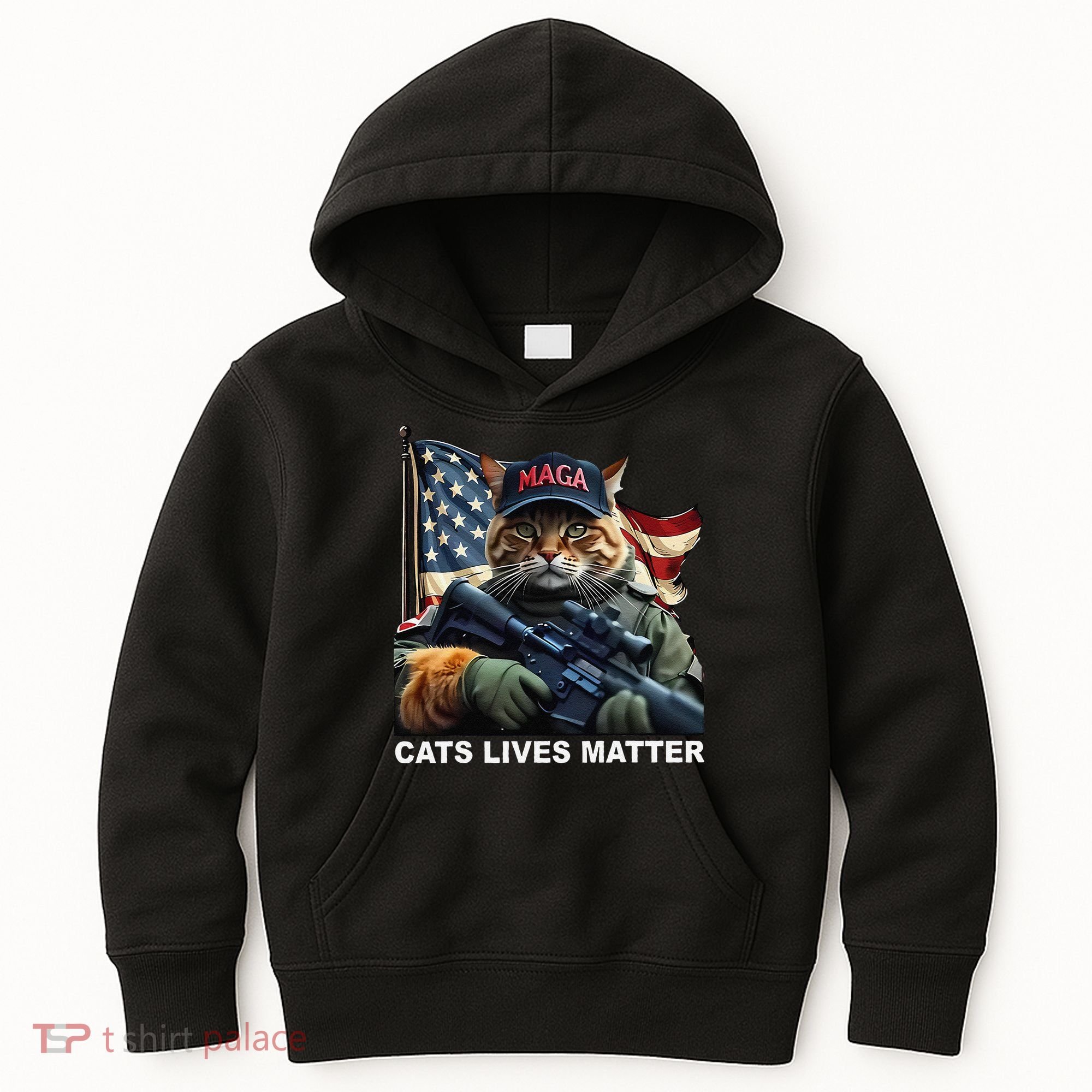 Cats Lives Matter Funny Trump 2024 Cat Maga Gift Kids Hoodie