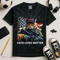 Cats Lives Matter Funny Trump 2024 Cat Maga Gift Kids Tie-Dye T-Shirt thumb 2